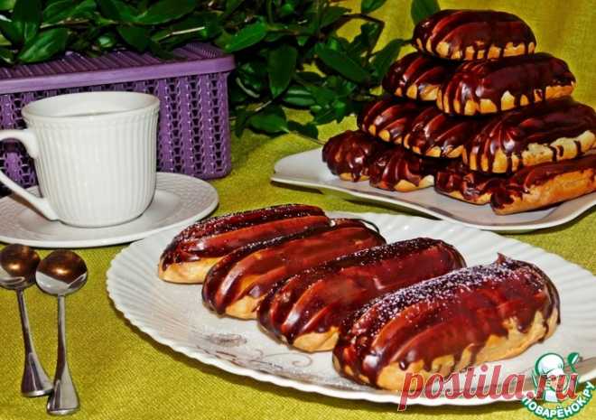 Эклеры с карамельным кремом Кулинарный рецепт