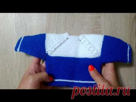 Как связать сине-белую кофточку для Беби бона