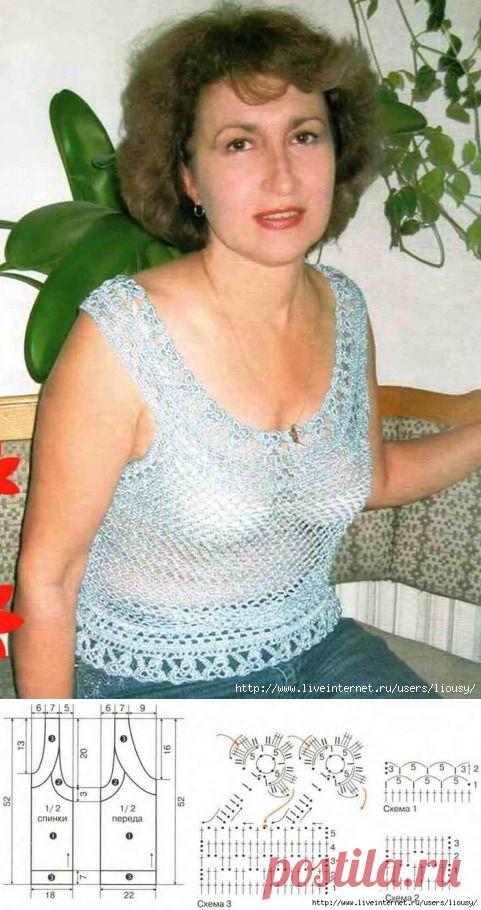 Топ ажурный с каймой.