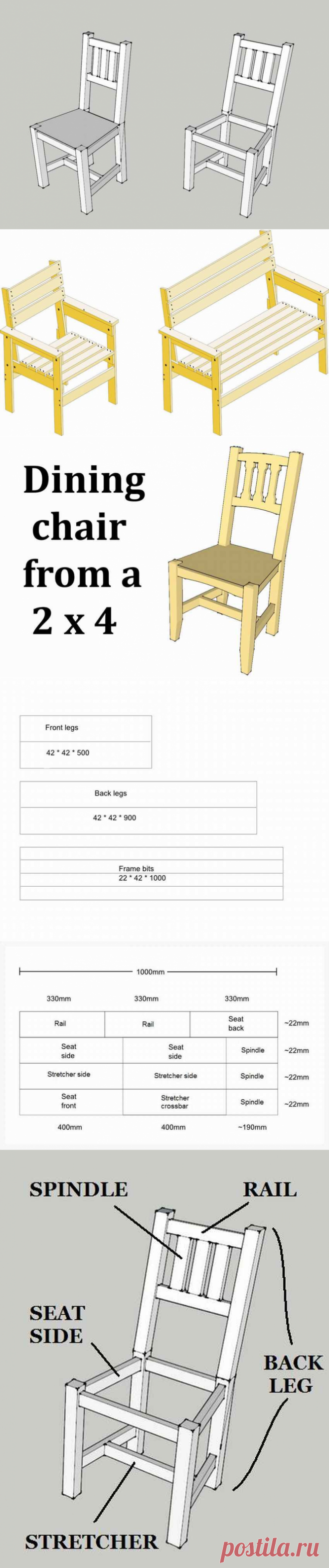 Садовый стул своими руками. Размеры и чертежи деталей