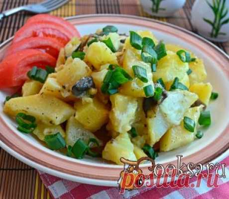 Картофель с грибами и сыром сулугуни в мультиварке фото рецепт приготовления
