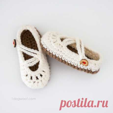 Double Strapped Baby Mary Janes Crochet Pattern