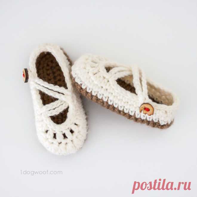 Double Strapped Baby Mary Janes Crochet Pattern