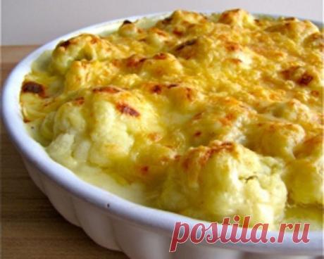 Запеканка из цветной капусты с курицей