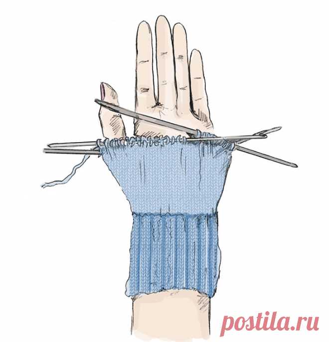 Вязание варежек с клином большого пальца - схема вязания спицами. Вяжем Техника вязания на Verena.ru