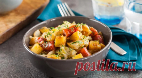 Быстрое рагу с капустой и картофелем