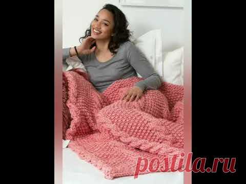 100 идей для пледов вязаных спицами