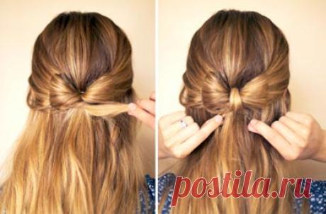 Бант из волос (35 фото) на голове: видео-инструкция как делать своими руками, особенности прически на длинных, коротких, распущенных локонах, с пучком, детские бантики, схема, фото и цена