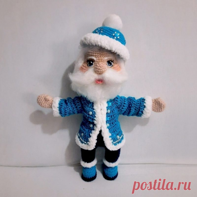 Амигуруми Дед Мороз крючком схема вязания с описанием работы Вязаный амигуруми Дед Мороз крючком от автора схемы вязания Яжинской Галины. Для вязания Деда Мороза Вам понадобится пряжа Nako Paris цвет белый 208,