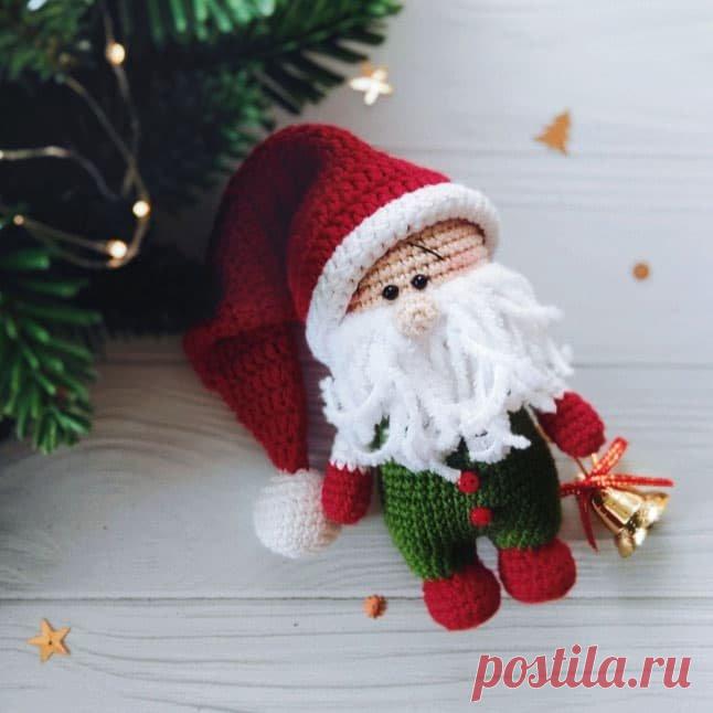 Бесплатный мастер-класс по вязанию Рождественский Гном  крючком. Автор - Людмила Орлова.