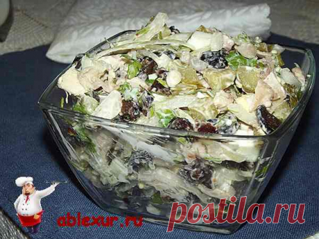 Салат с курицей и черносливом, рецепт с огурцом Салат с курицей и черносливом, вкусный рецепт салата с курицей черносливом и огурцом. Рецепт салата с пошаговыми фото и советами как приготовить салат повкусней