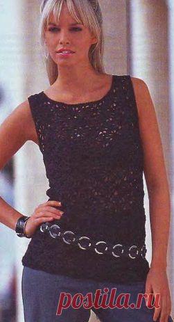 Черный топ / Женская одежда крючком. Схемы. / PassionForum - мастер-классы по рукоделию