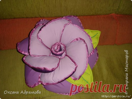 Обалденно красивая подушка-роза своими руками- подробнеиший мастер-класс