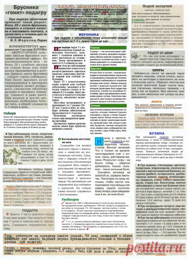 Шпоры. Подагра