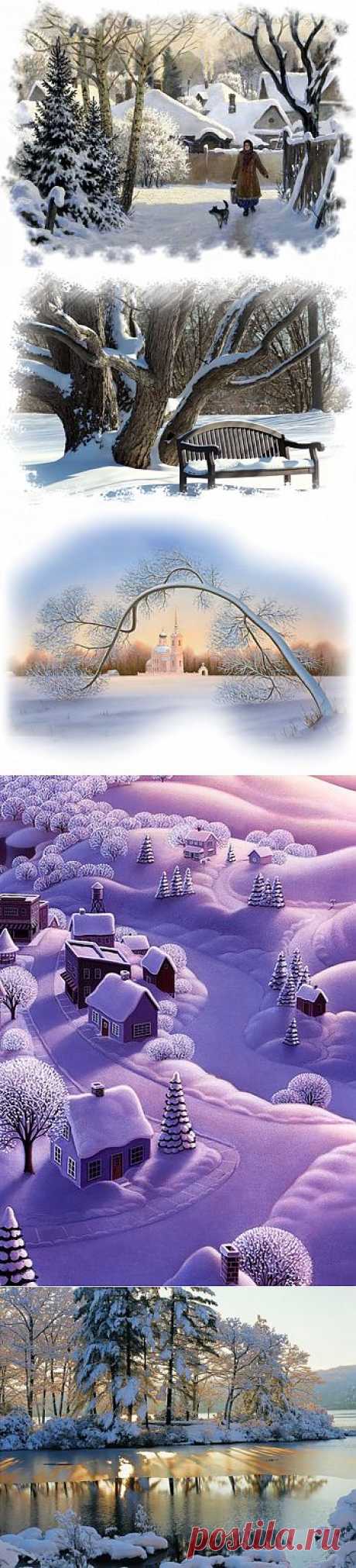 Зимние пейзажи PNG JPG.