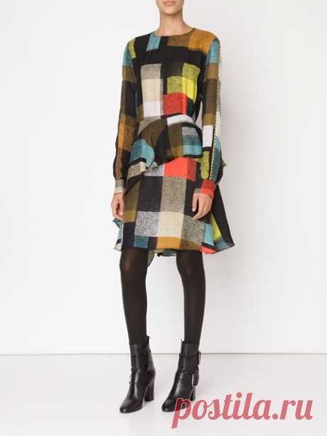 Preen By Thornton Bregazzi Клетчатое Платье 'beulah' Асимметричного Кроя - Hampden - Farfetch.com