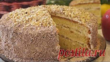 Торт "Сметанник" с Орехами.  Вкусно, Готовится Быстро и Совсем Просто!