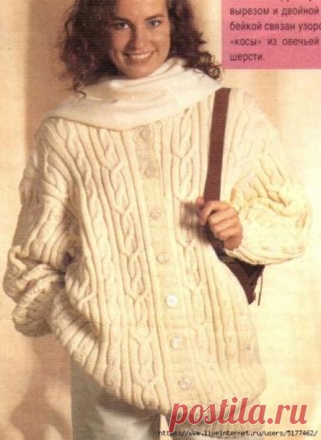 Жакет ретро спицами