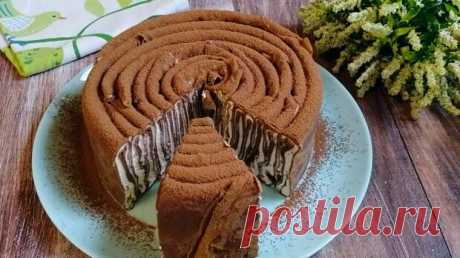 Вкуснейший Кожаный торт без духовки. Простой и быстрый рецепт - Будет вкусно - Социальная сеть &quot;МТ.RU&quot; Друзья, предлагаю приготовить вот такой интересный вариант шоколадного торта. Он несложен в приготовлении, из доступных продуктов, вкусный и эффектный в разрезе. В нем прекрасное сочетание нежных шоколадных блинчиков и воздушного сливочного крема. Подробный видео рецепт и список продуктов для Подписывайтесь, читайте, комментируйте, ставьте лайки