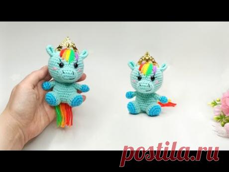 🌸КРАСИВО и ПРОСТО!🌸🦄Как вязать маленькую пони - РАДУГУ крючком/ Пегас амигуруми