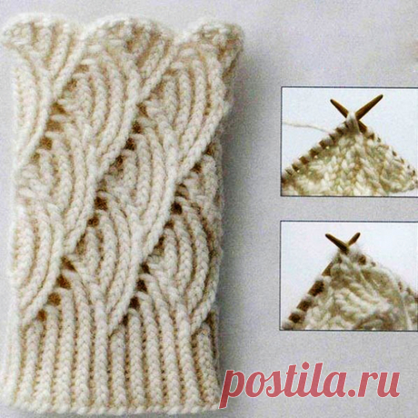 Очень красивый узор спицами Очень красивый узор спицамиОчень красивый узор спицами идеально подходит для провязывания низа рукавов, добавляя изюминку всему изделию.