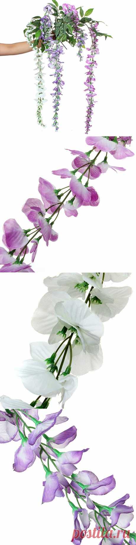 Silk Wisteria Flowers Vine Home Garden Decor Artificial Plant Garland - 120 руб.