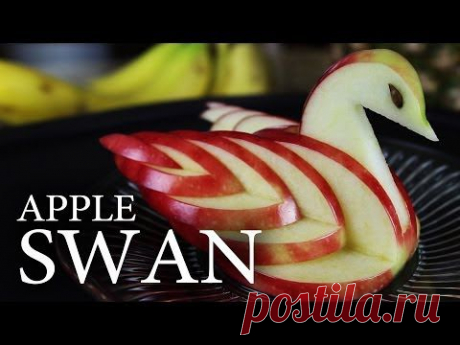 How to Make an Edible Apple Swan! - YouTube