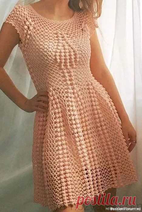 НЕЖНОЕ ВЯЗАНОЕ ЛЕТНЕЕ ПЛАТЬЕ КРЮЧКОМ 