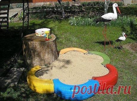 Песочница из старых шин