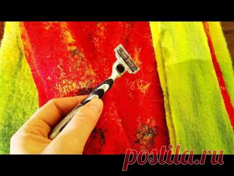 #felting #валяние сумка-декор из волокон вискозы,кройка ручки