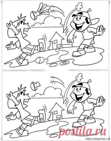 Интересная развивающая игра для детей - найди отличия