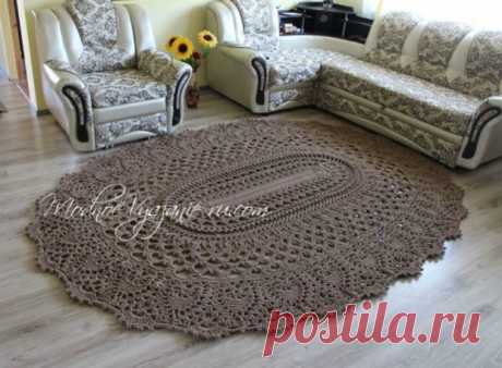 Овальный коврик *Майское чудо* крючком - Crochet Modnoe Vyazanie