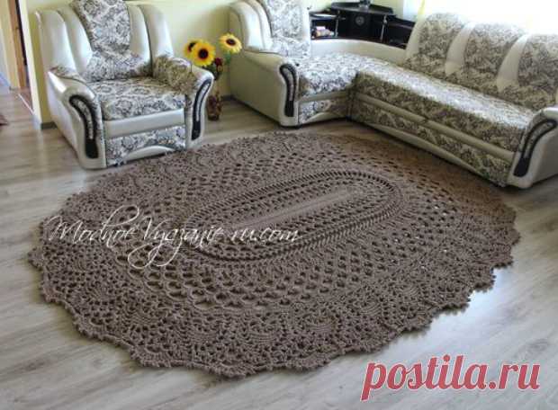 Овальный коврик *Майское чудо* крючком - Crochet Modnoe Vyazanie