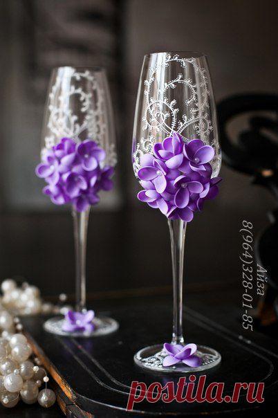 роспись свадебных бокалов витражными красками - Поиск в Google