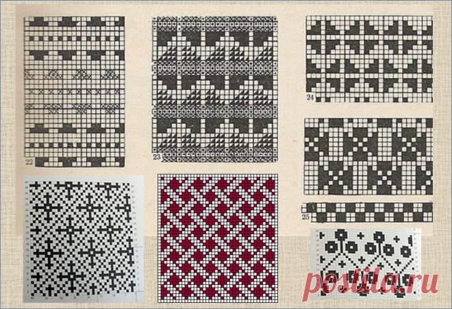 100 простых схем для жаккарда - вязание спицами | ЖАККАРДос | Яндекс Дзен
