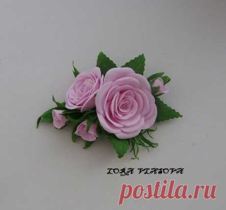 Розы из фоамирана (заколка для волос)