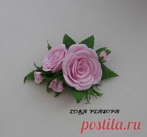 Розы из фоамирана (заколка для волос)