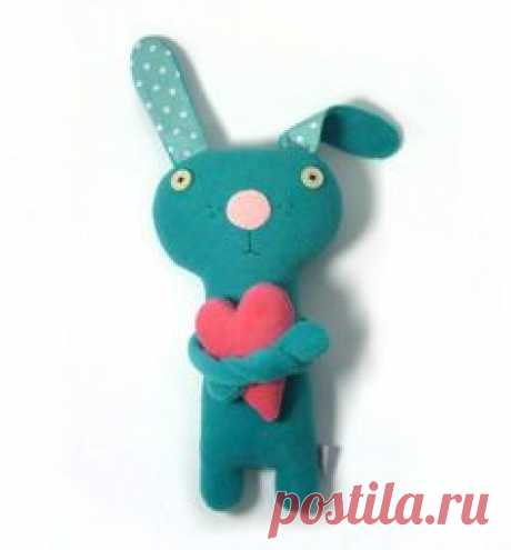 handmade stuffed animal toy – bunny with a heart on etsy –…