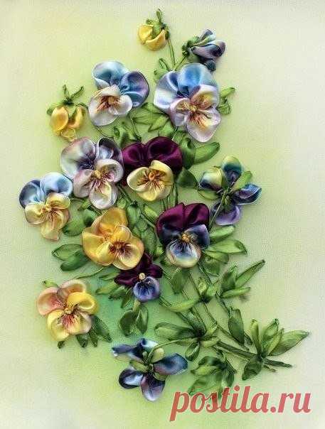 Вышивка лентами. Идеи для вдохновения.