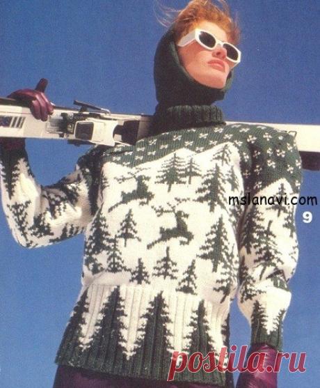 свитер с оленями — Красотень