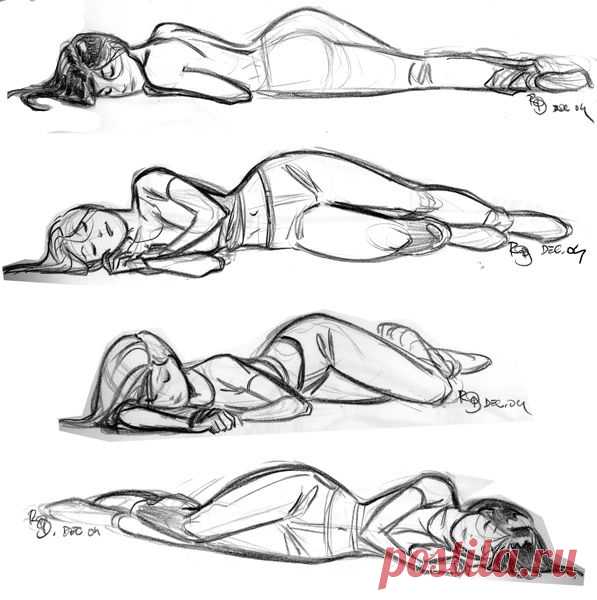 Как рисовать спящих девушек - YouLoveIt.ru