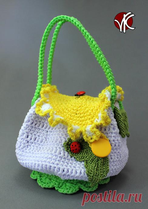 Детские сумочки вязаные пряжей 