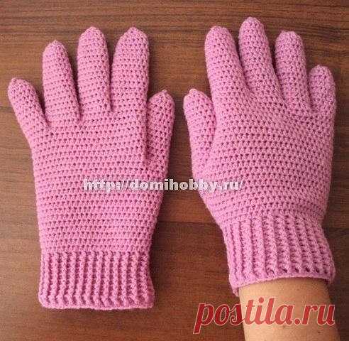 Перчатки, вязанные крючком.