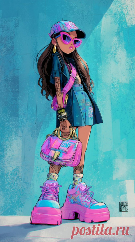 Браатз-долл в неоновых тату и городском стиле. Нейросеть Midjourney - Midjourney примеры промтов - Форум ИИ о нейросетях - Yes Ai