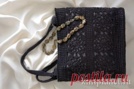 Сумочка крючком: оттенки черного