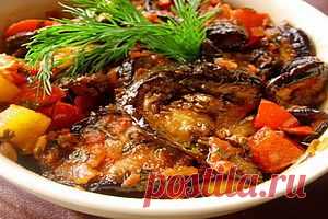 Острая закуска из баклажанов с овощами - Кулинарные рецепты с видео и фотографиями