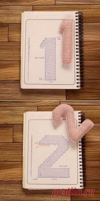 Вяжем объемные цифры крючком, схемы вязания