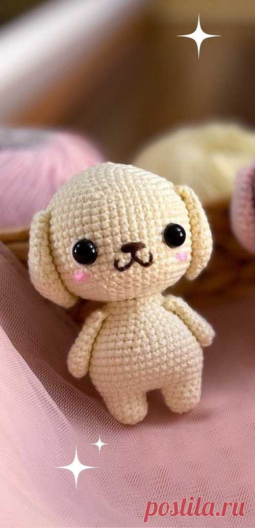 PDF Милый Щенок крючком. FREE crochet pattern; Аmigurumi animal patterns. Амигуруми схемы и описания на русском. Вязаные игрушки и поделки своими руками #amimore - собака, пёс, маленькая собачка, щенок, пёсик.