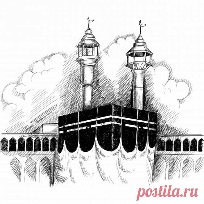 Кааба рисунок карандашом - 93 идей для срисоки