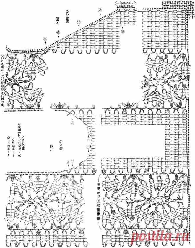 Интересные японские модели крючком и схемы для весеннего вязания! | Вязалки Веселого Хомяка | Дзен